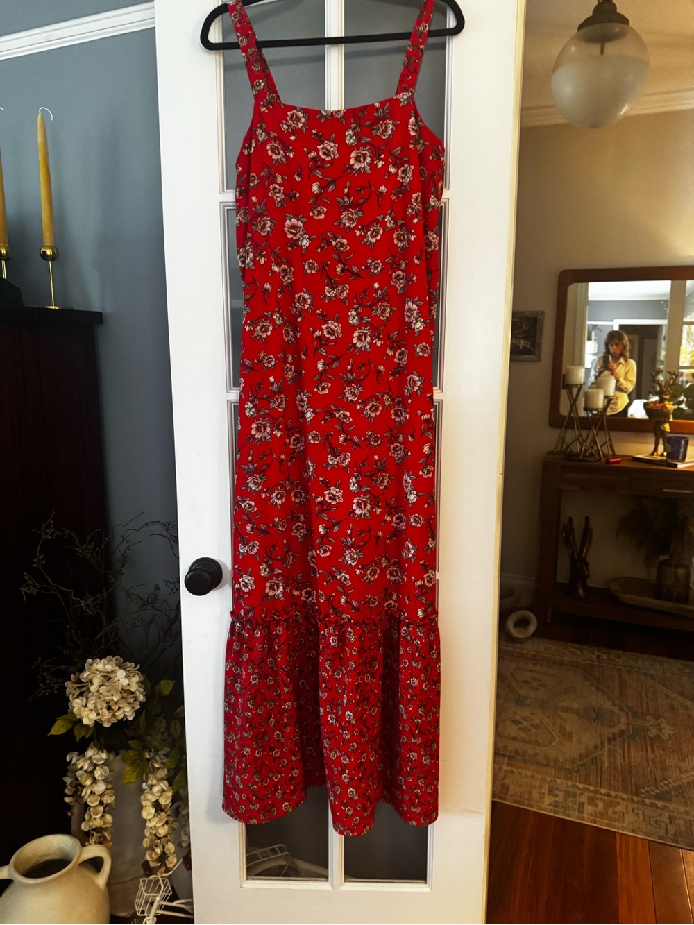 bobeau Red Floral Maxi Dress